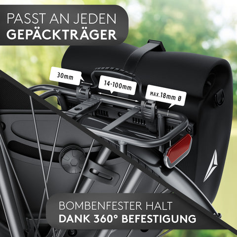 Freithal 2in1 Fahrradtasche - 100% Wasserdichte Gepäckträgertasche!